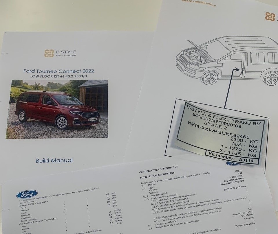 Homologatie en COC Ford Grand Tourneo Connect
